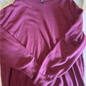 Burgundy V-Neck Sweater